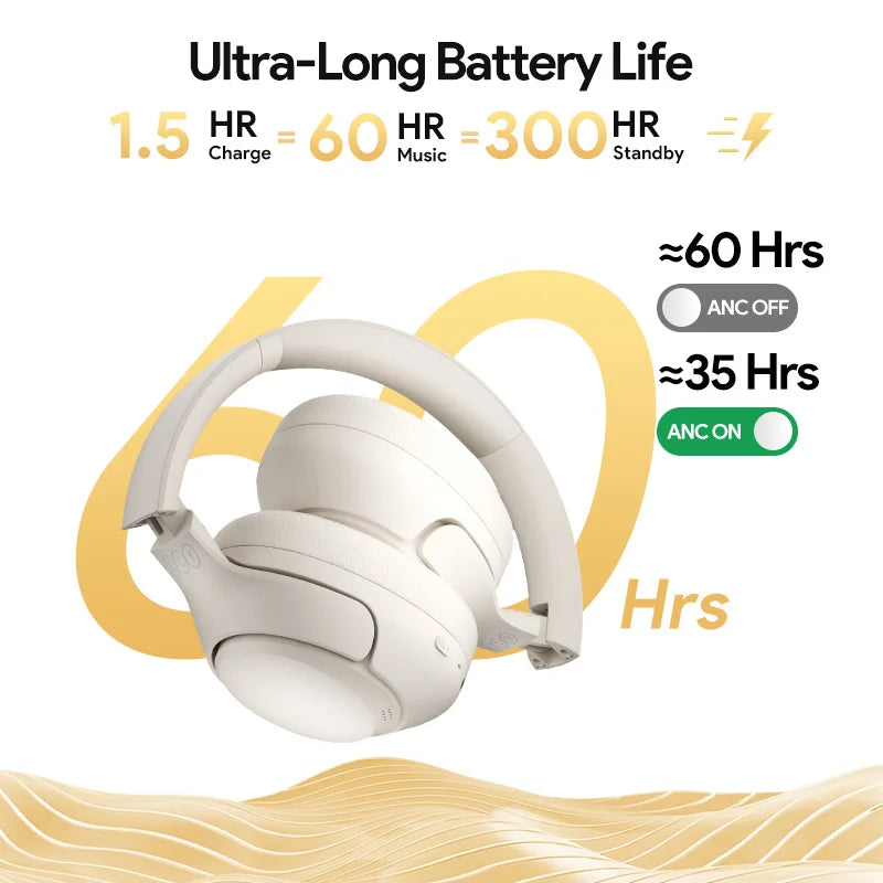 Wireless Headphones Hi-Res Audio 43dB Noise Cancellation