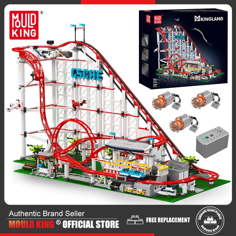 Technical Roller Coaster Building Block, Motorized Model Set
