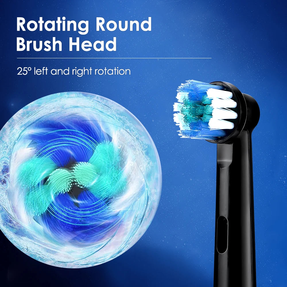Smart Rechargeable Rotary Toothbrush w/4 Heads, 5 Modes