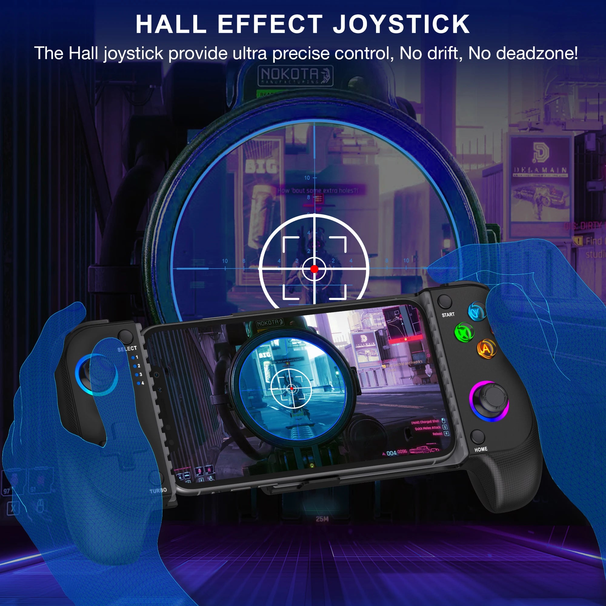 Bluetooth RGB Joystick Stretchable Gamepad