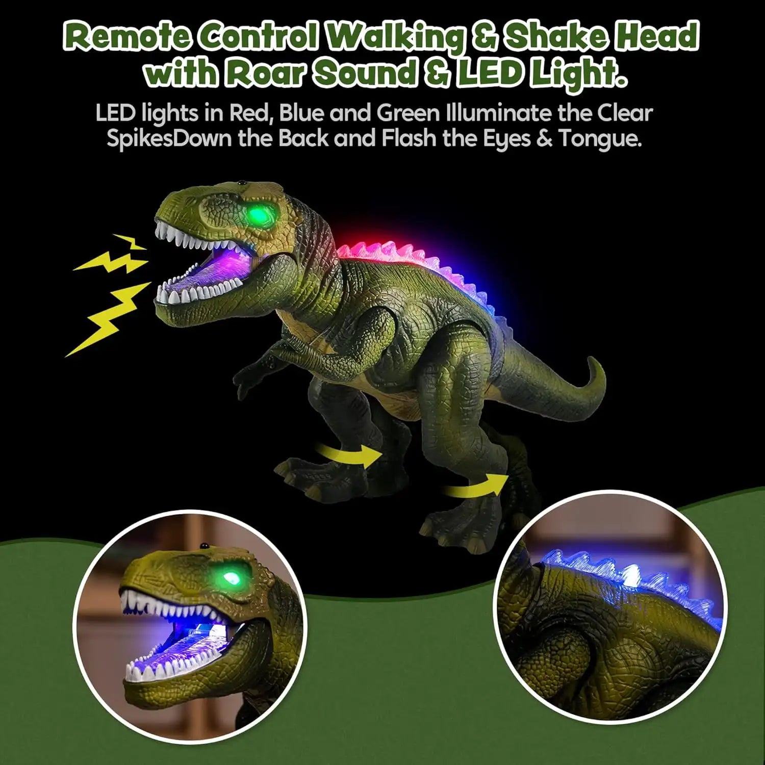 Remote Control LED T-Rex Dinosaur Robot Toy