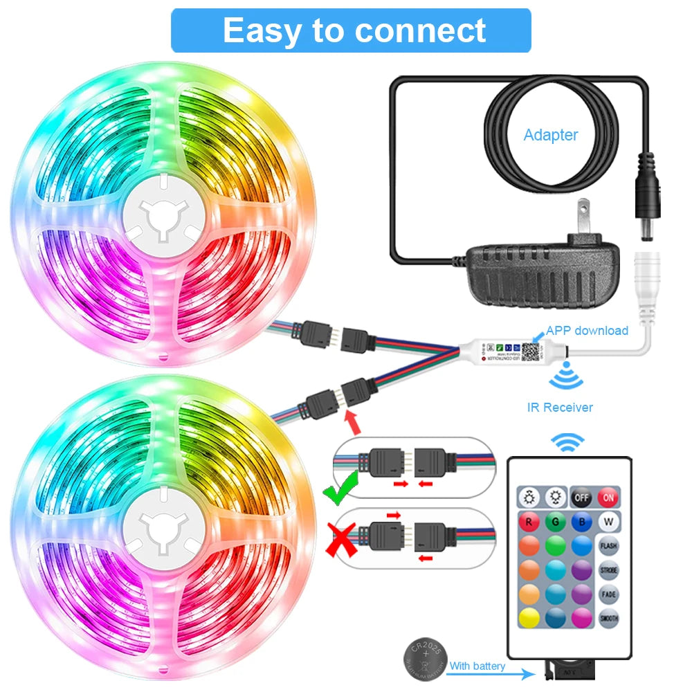 RGB LED Light Strips, Bluetooth/ APP Control