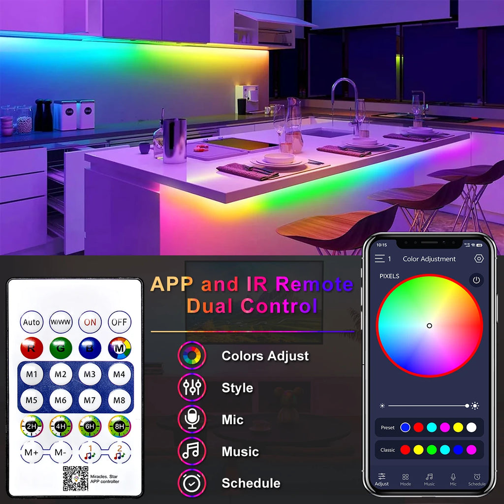 RGBIC Flexible BT LED USB Strip Lights