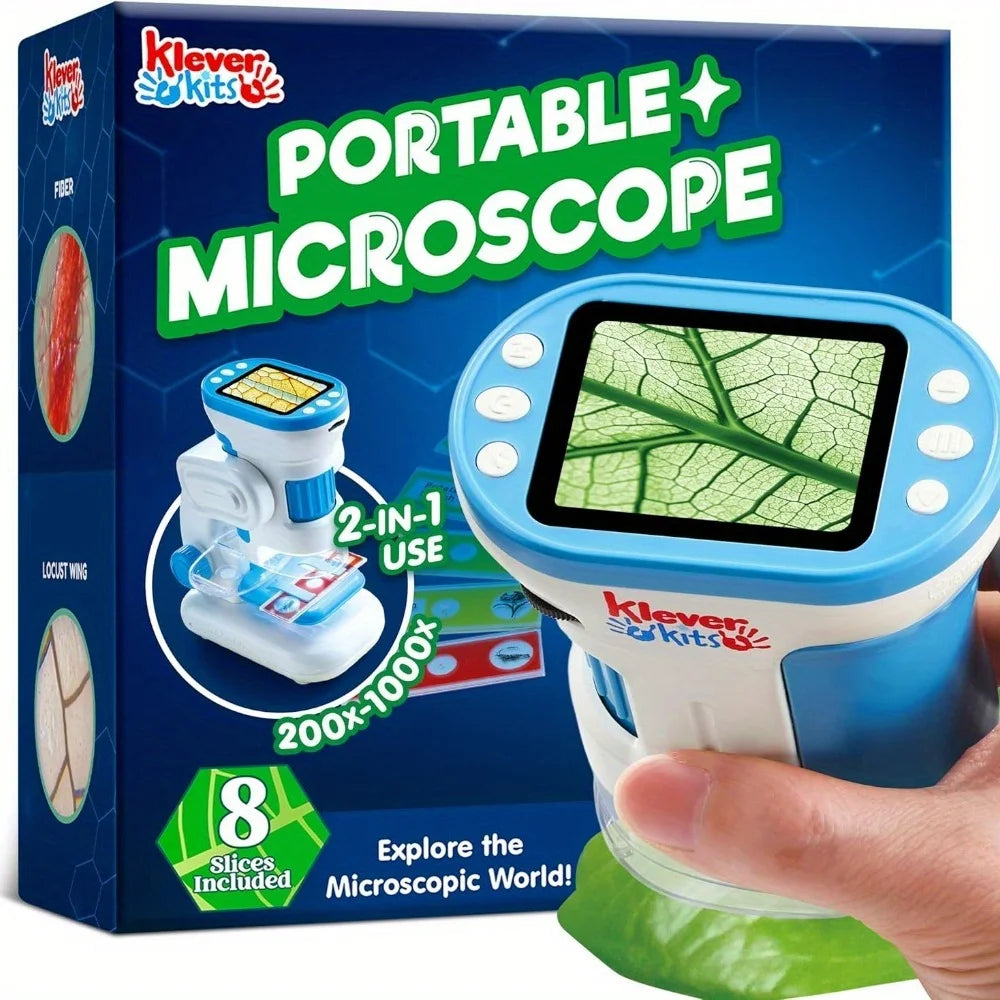 2-in-1 Handheld/Table Microscope w/2.0'' LED Screen, Portable