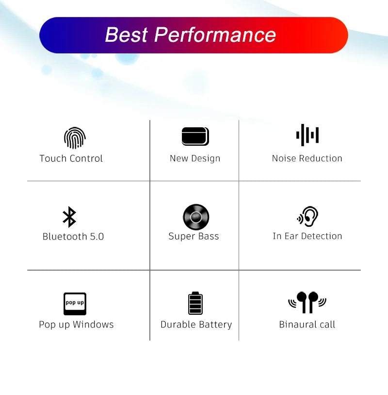 ANC TWS Bluetooth Earphones Cancellation Earbuds