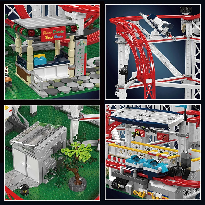 Technical Roller Coaster Building Block, Motorized Model Set