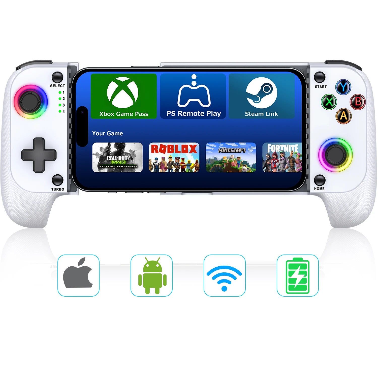 Bluetooth RGB Joystick Stretchable Gamepad