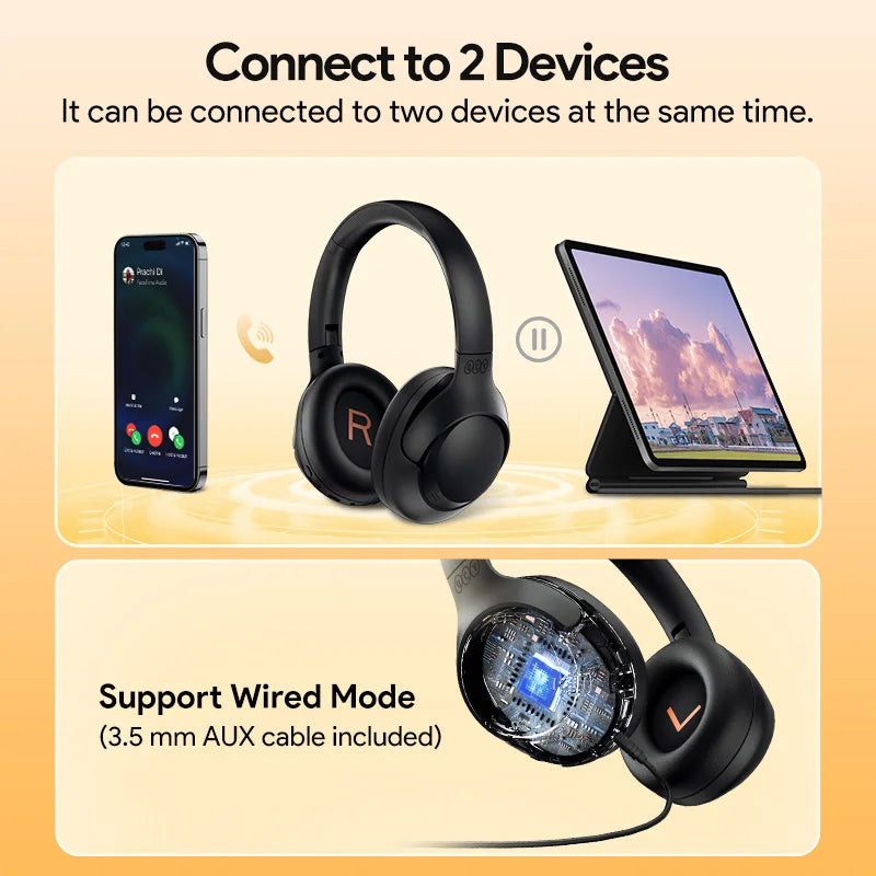 Wireless Headphones Hi-Res Audio 43dB Noise Cancellation