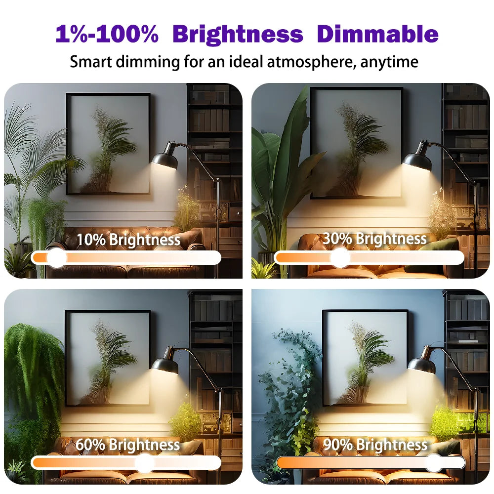 RGBCW Bulbs, Dimmable LED Lights, Music Sync/ App Control