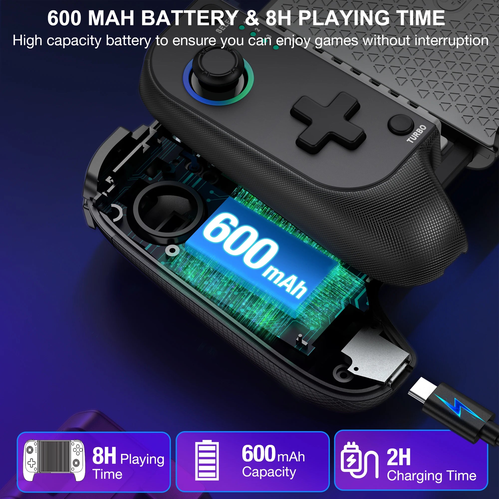 Bluetooth RGB Joystick Stretchable Gamepad