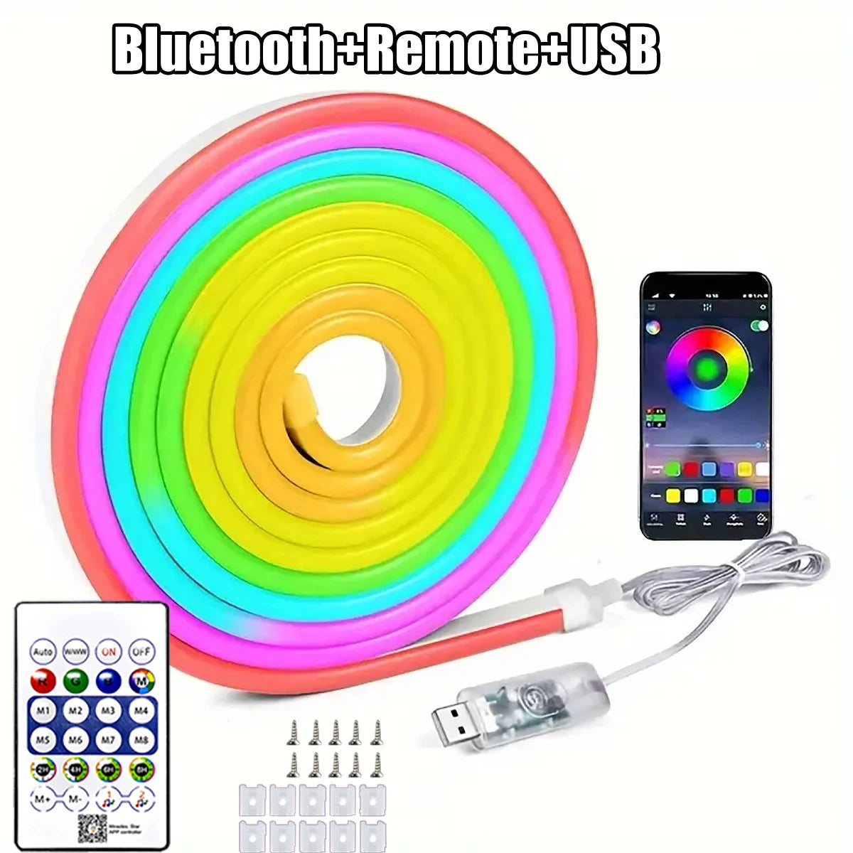 RGBIC Flexible BT LED USB Strip Lights